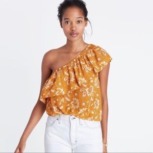 Authentic Madewell One-Shoulder Silk Top